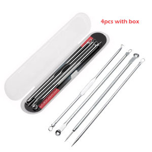 YOOKIILYE 4PCS Blackhead Acne Remover Comedone  Stainless Steel Acne Needle Black Spot Blemish Pimple Removal Needle