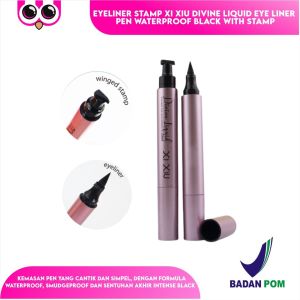 EYELINER STAMP XI XIU DIVINE LIQUID EYE LINER PEN WATERPROOF BLACK WITH STAMP