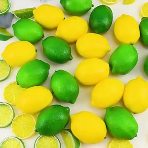 Sacesr Props Home Cognitive Fake Lemon Block Fake Limes Chips Kitchen Decor Simulation Fruit Artificial Lemon Slice 9T1N6