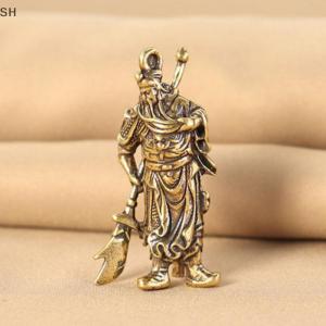 🚗🛵SH Solid Pure Copper Guan Gong Knife Sword Car Keychain Pendants Luggage Bag Hanging Jewelry Accessories Brass Key Chain Ring Gifts