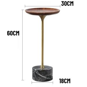 FFBH Nordic Coffee Tables Luxury Bedroom Side Table Ornament Minimalist Marble Solid Wood Sofa Side Table Living Room Furniture Decor R6P8Q