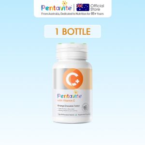 【Amelias Pick】Pentavite Vitamin C Orange Chewable （30 Tablets  for Adult）Halal Certification  Vitamin c Complex  supplements well bein Essential Nutrient Lightens Skin 维生素C vit c vital color vitamin C可咀嚼热带浆果风味Mild and effective