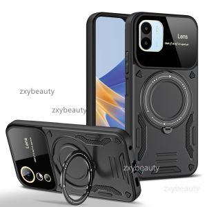 Casing For Redmi A1 A2 plus A1plus A2plus A1+ A2+ RedmiA1+ RedmiA2+ 2023 Shockproof Phone Case Armor Ring Bracket Stent Push Camera Lens Protection Back Cover