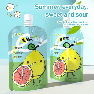 Grapefruit Juice Drinks Suction Mouth Bag