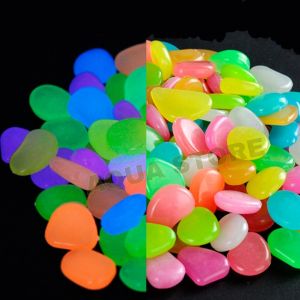 10 Viên Sỏi màu dạ Quang trang trí hồ cá tiểu cảnh