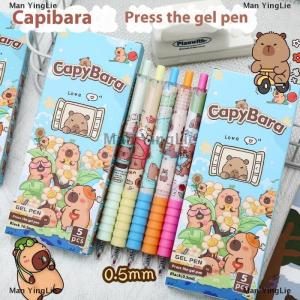 [COD] Man YingLie 5 10Pcs Cute Cartoon Capybara Gel Pens Kawaii Pen Set Quickly-Drying Pen Refills Pens Set Office School Stationery Supplies