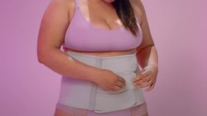 Frida Mom Belly Binder Postpartum Essentials for Natural and C-Section Recovery Adjustable Compression Wrap After Birth Brace Abdominal Band 9" High