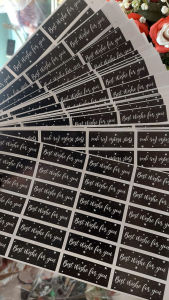 Tem dán hoa sáp hoa tươi quà tặng mỹ phẩm đủ màu cán bóng chống nước cắt dập sẵn có keo dán