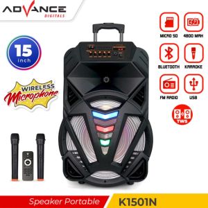 Advance Speaker Bluetooth Mic Wireless K1501N BONUS 2 Pcs Mic Wireless