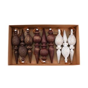 YERZ Conical Shape Vintage Finial Christmas Ornaments Antique Style Plastic Christmas Tree Pendants Elegant Classic DIY Christmas Tree Icicle Hanging Baubles Christmas Party Decor