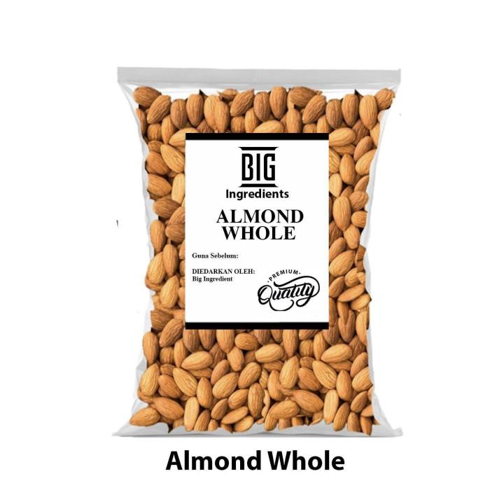 Almond Whole Imported USA Baking Need Kacang Badam Biji 100g 250g 500g ...