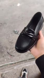 Spring WomenS Shoes In Stock Low-Top Solid Color Round-Toe Loafers Mom Shoes Waterproof Moccasins Soft Leather Shoes