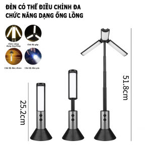 Telescopic Camping Light 3000mAh Battery Outdoor Folding 3 Lighting Modes Tent Lights