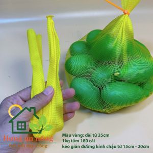 20 túi lưới lót chậu lan và đựng trái cây rau củ quả bánh kẹo hành tỏi thực phẩm rau câu ( không kèm quai chốt )