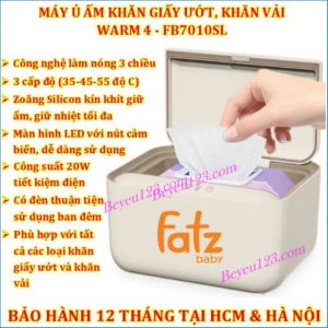 (WARM 4) Máy ủ ấm khăn giấy ướt Fatz có đèn đêm - với công nghệ làm nóng 3 chiều Fatzbaby FB7010SL MGG