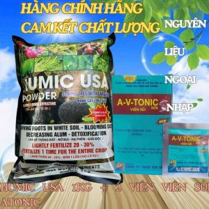 SẢN PHẨM HUMIC USA 1kg tan cực nhanh (dạng vảy)và 2 VIÊN SỦI A-V-TONIC – NGUYÊN LIỆU NGOẠI NHẬP