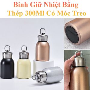 Bình Giữ Nhiệt Bằng Thép 300Ml Dễ Thương Có Móc Treo Đáng Yêu