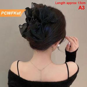【PCWFKef】 Retro mới Bướm lớn đám mây lưới tóc Clip thời trang đuôi ngựa cá mập lấy Clip cô gái Quà Tặng Phụ kiện tóc