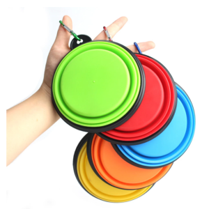 [ Ready Stock ] 350ml Pet Dog Cat Silicone Folding Bowl Collapsible Travel Food Water Bowl Feeder Waterer Mangkuk Kucing