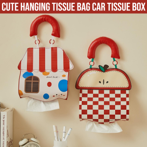 Cute Hanging Tissue Bag Car Tissue Box Car Interior Accessories Automobile Storage Organizer Rear Seat Car Tissue Hanging Bag