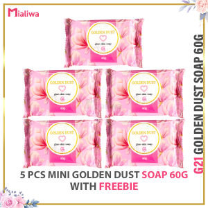 10 Pcs G21 Mini Golden Dust Soap 60g Sabon Pampaputi Whitening Exfoliating Moisturizing Face Body Wash Moisturizer Arbutin Shea Butter Acne Pimple Pore Pekas Melasma Freckles Scar Blemishes Blackheads Wrinkles Dark Spots Hydrating Beauty Glass Skin Care