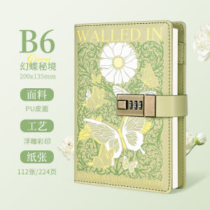B6 Vintage flower cover Diary Notebook with Password Lock Journal Notepad Travel Sketchbook Agenda Planner Note Books