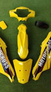 ชุดสีวิบากไซเคิลคอสwave125iบังลมสีเหลืองมี9ชิ้น