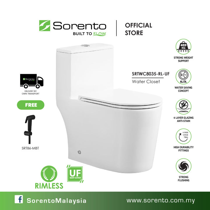 SORENTO SRTWC8035-RL-UF One Piece Wc Water Closet /toilet bowl / jamban ...