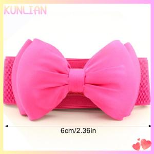 [KUNLIAN] ใหม่เข็มขัดคาดเอวผูกโบว์ยืดได้สำหรับผู้หญิงสายรัดเอวแบบผูกโบว์ยืดได้กว้างเข็มขัดแฟชั่นชุดเดรสสำหรับเด็กผู้หญิงเข็มขัดรัดเอว
