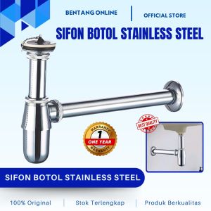 Sifon Botol Wastafel Cuci Tangan Pipa Pembuangan Air Stainless Steel Afur Wastafel Anti Karat