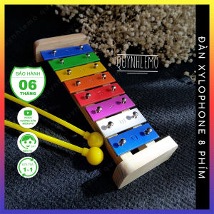 Đàn cho bé xylophone 8 phím nhiều màu QUYNHLEMO đồ chơi giáo dục cho bé nhạc cụ xylophone 8 thanh hộp kim nhôm.
