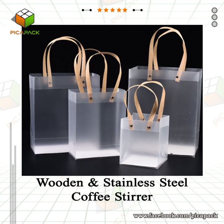 1pc PVC Frosted Transparent Tote Bag Shopping Bag Handbag