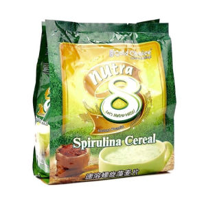Nutra 8 Spirulina Cereal with Oats – Healthy Green Superfood Breakfast – Chlorella + Spirulina Powder – Immune Support & Detox – 15 Sachets