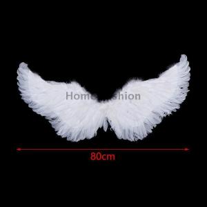 [COD] Home Fashion Swallow Shape Trắng thiên thần lông cánh với dây đai đàn hồi cho trẻ em bên Cosplay Halloween trang trí sinh nhật