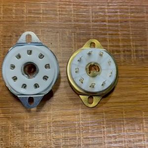 ฐานวาล์วเซรามิกซ็อกเก็ตหลอด 9 พินขนาดใหญ่ GZC9-L สำหรับ EF50 EC52 TT12 EFF51 QE04 EF55 เครื่องขยายเสียงหลอดอิเล็กตรอน วินเทจ DIY เสียง HIFI