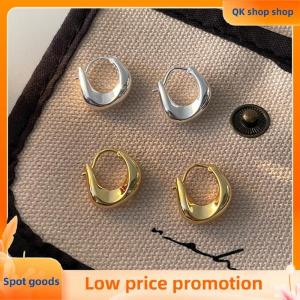✨QK shop✨ Women Ear Hoop Earrings Versatile Sweet Girl Trendy Earrings Fashion Jewery Allergy Party New Year Gifts Accessories