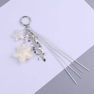 SWEET LORD Trendy Colorful Star Bag Pendants Silver Elegant Phone Strap New Bling Tassel Multifunctional Keychains