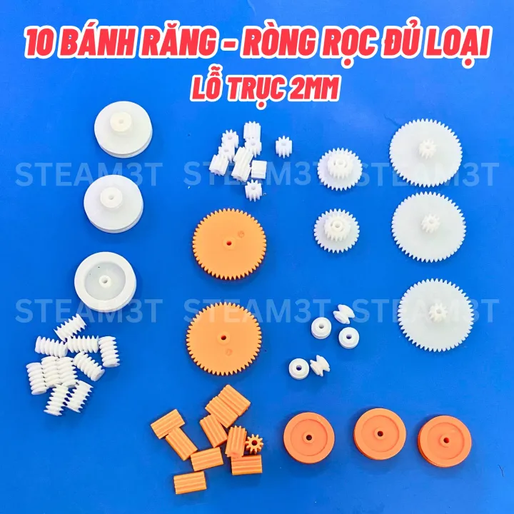 10 cái bánh răng ròng rọc nhựa mini đủ loại trục 2mm | Lazada.vn