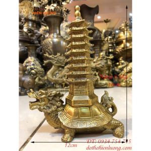 Long Quy Cõng Tháp Văn Xương Bằng Đồng Phong Thủy Cao 17cm