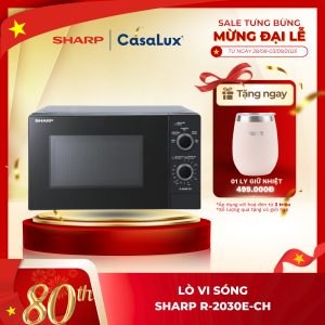 (HÀNG CHÍNH HÃNG - 1 ĐỔI 1 TRONG 30 NGÀY) Lò vi sóng cơ Sharp R-2030E-CH - 20 Lít - 1.270W - Bảo hành 1 năm - CasaLux Store