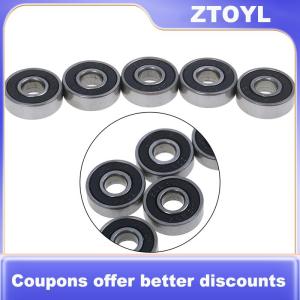 【ZTOYL】 5Pcs Black ABEC-7 608RS Skateboard Roller Sealed Ball Bearings 8x22x7mm