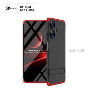 GKK Case Realme C55 Casing Hardcase 360 Bumper Kick Stand Anti Retak Original
