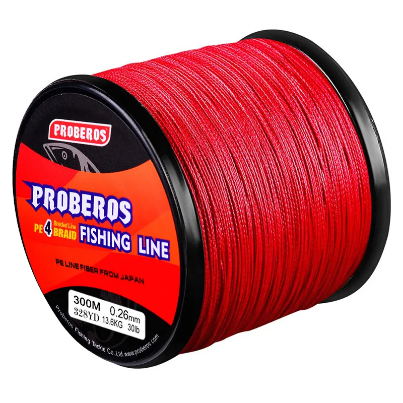 PROBEROS 300M fishing line braided Japanese Material Durable 4 stand pe line  strong casting line saltwater fishing tool  6/8/10/15/20/25/30/40/45/50/60/70/80/100LB