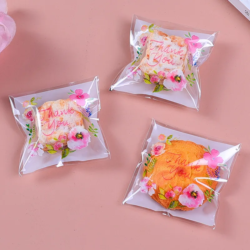 100 pcs Self Adhesive Cookie Candy Packaging Bags Christmas