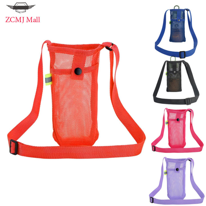 ZCMJ Mall Mesh Water Bottle Holder Cross Body Water Bottle Sling Bag