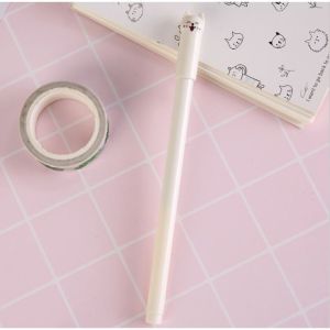 GBS Pena bentuk Meow Kucing Lucu Pulpen Gel Imut Pulpen Peralatan Sekolah ATK