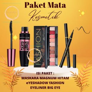 PAKET MATA ISI 3 ( Maskara Magnum Hitam// eyeshadow Fashion // Eyeliner Big eye - vn beauty99
