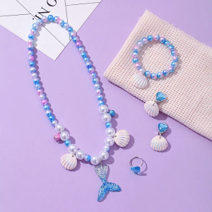 Set Aksesoris Mermaid Dengan Mutiara Dan Buntut Import