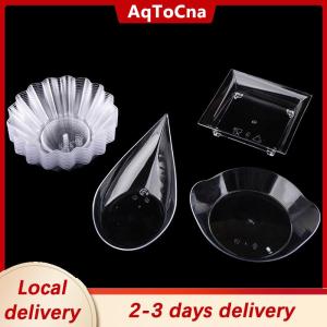 [COD] AqToCna Ship within 24 hours 10Pcs Transparent Mini Appetizer Plates Ice Cream Cup Plastic Fruit Candy Cake Jelly Yogurt Mousse Dessert Container Pastry Tool