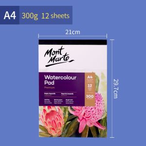 A3/A4/A5 Mont Marte Thick Cotton Watercolour Paper Painting Book Transfer Water Color Sketchbook Drawing Papel Acuarela Art Supplies，Suitable for Children Students and Art Students 300g、180g